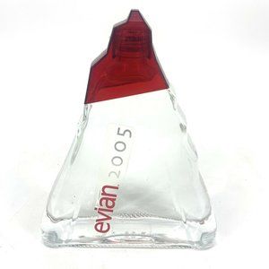 Rare 2005 Evian Collectible Glass Water Bottle Uno